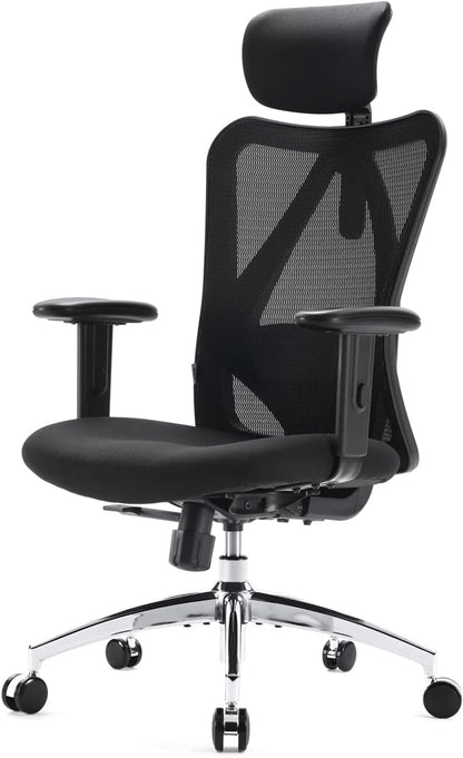 Sihoo Ergonomics Office Chair Computer Chair Desk Chair, AdjUStable Headrests Chair Backrest And Armrest'S Mesh Chair (Black)