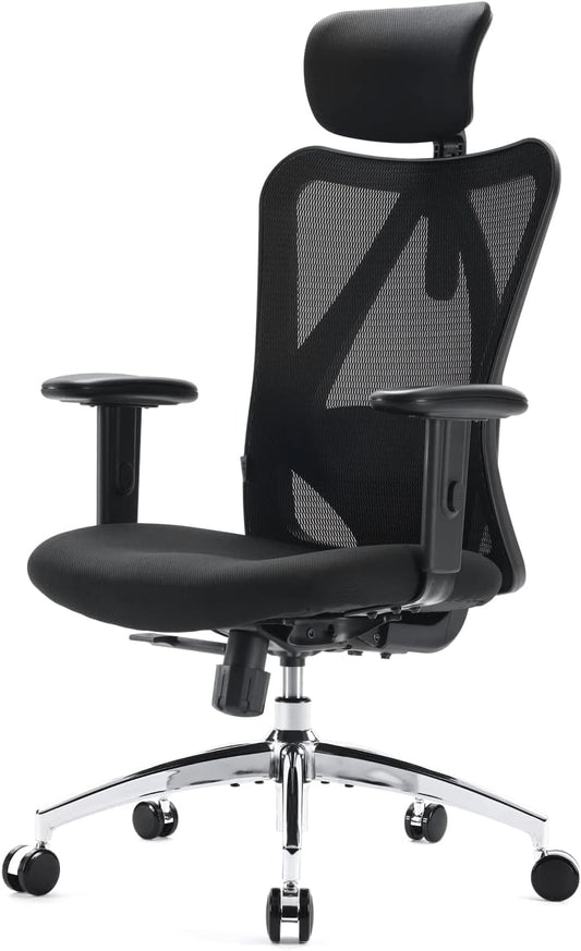 Sihoo Ergonomics Office Chair Computer Chair Desk Chair, AdjUStable Headrests Chair Backrest And Armrest'S Mesh Chair (Black)