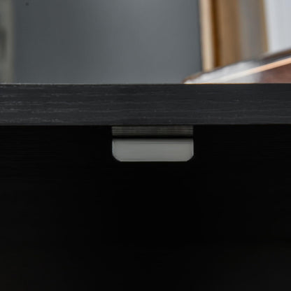 Vinsetto 2-Tier Locking Office Storage Cabinet File Organisation w/Feet Melamine Coating Aluminium Handles 2 Keys Stylish Black