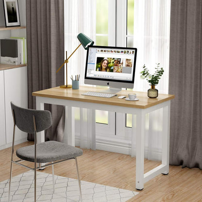 Tribesigns Modern Computer Desk, 63 x 31.5 inch Large Office Desk Computer Table Study Writing Desk Workstation for Home Office, Rustic/Black
