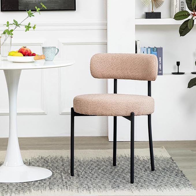 Generic Dining Share and Share for Kitchen Dining Room, Aflastred with all dining share and black legs, Curved with a modern dining chair, Side Share