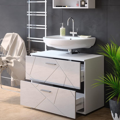 Vicco Irma Vanity Unit Bathroom Cabinet 80 cm High Gloss