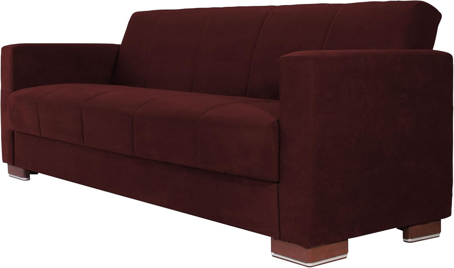 Aldora viola three seater sofa bed-dark red
