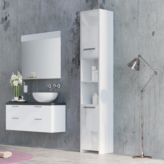 VICCO Kiko Bathroom Cabinet Vanity Unit Tall Cabinet Bathroom Furniture Cabinet Midi Cabinet Bathroom Shelf