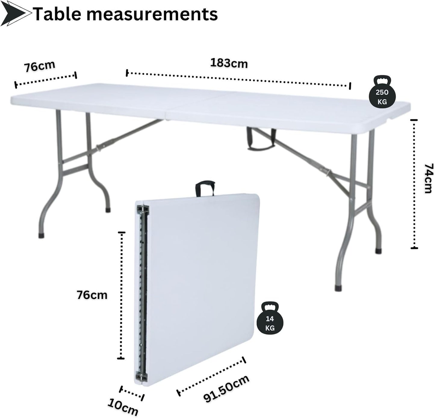 SunBoat Portable Folding Briefcase Table [Outdoor - Indoor] 183cm