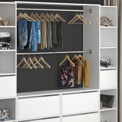 Vicco Guest Wardrobe White Hallway Cupboard - Open Walk In Clothes Stand Wardrobe Hallway Recess Coat Stand (Set XXXL)