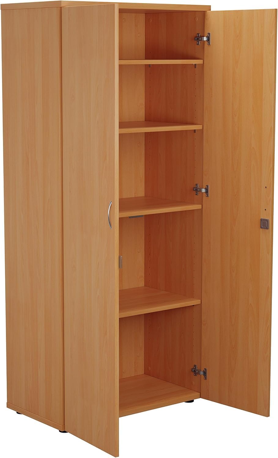 FurniFlex Tall Office Beech Cupboard, 180 cm Size