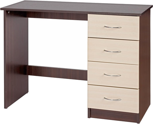Alpha Supreme Effect Dressing Table, Wood, Crème/Dark Walnut, 72 x 99 x 39.5 cm