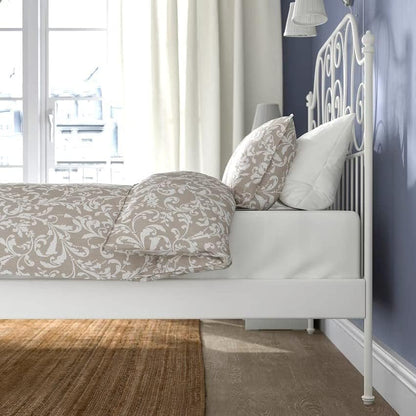 Modern Metal Bed - 160 cm - White