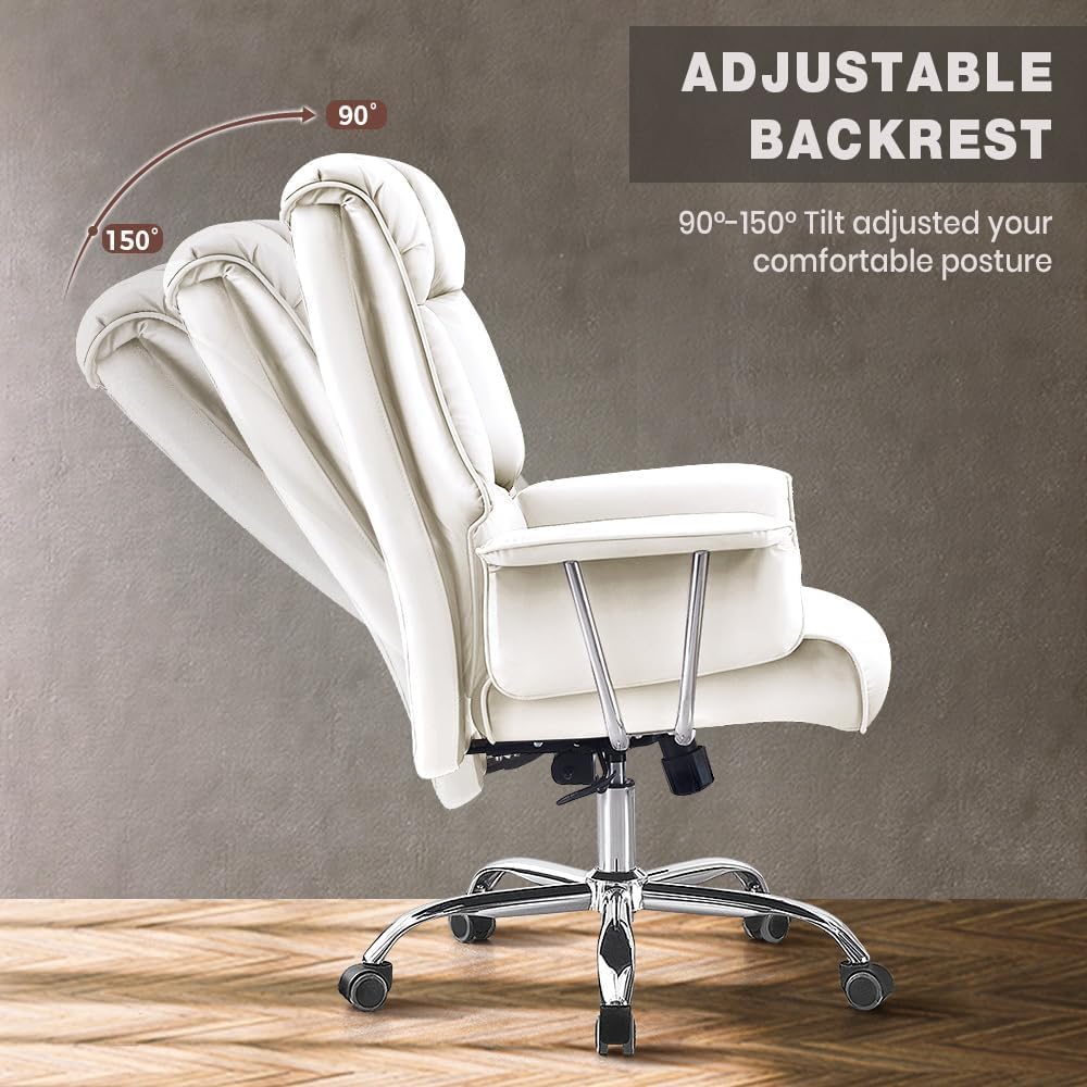 MARQUERO GROUP Premium Leather Heavy Duty Metal Office Chair (Med)