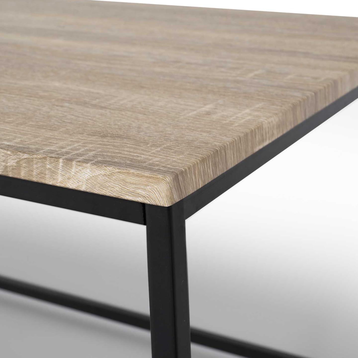 IDMarket - Detroit Rectangular Coffee Table 113 cm Industrial Design Wood and Metal