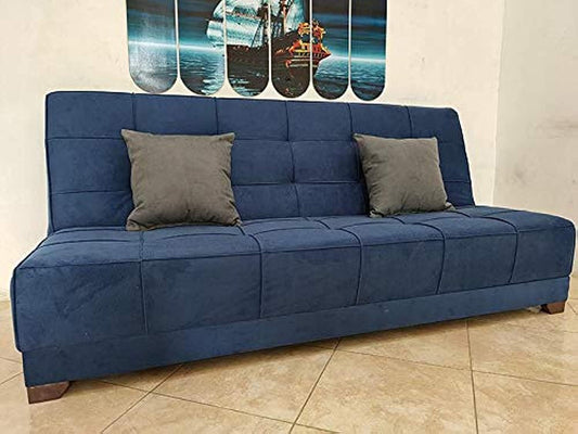 Rango Furniture | Super Couch Sofa Bed | Length 190 CM × Width 120 CM × Height 40 CM - Blue & Dark Grey