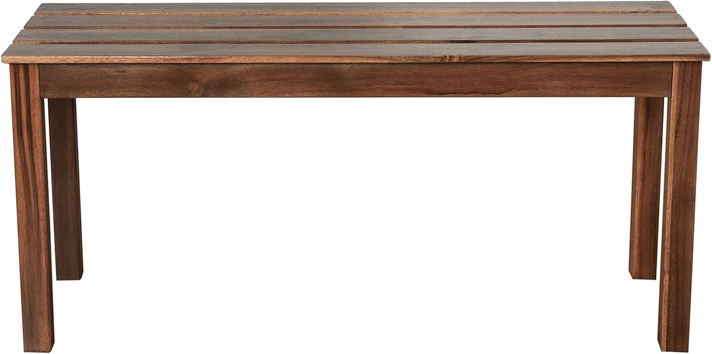 EOVTK 6-Piece Patio Wooden Dining Set with 59.8'' Rectangular Table, 4 Chair & Bench, Outdoor Conversation Furniture for Balcony, Vourtyard and Garden, Brown