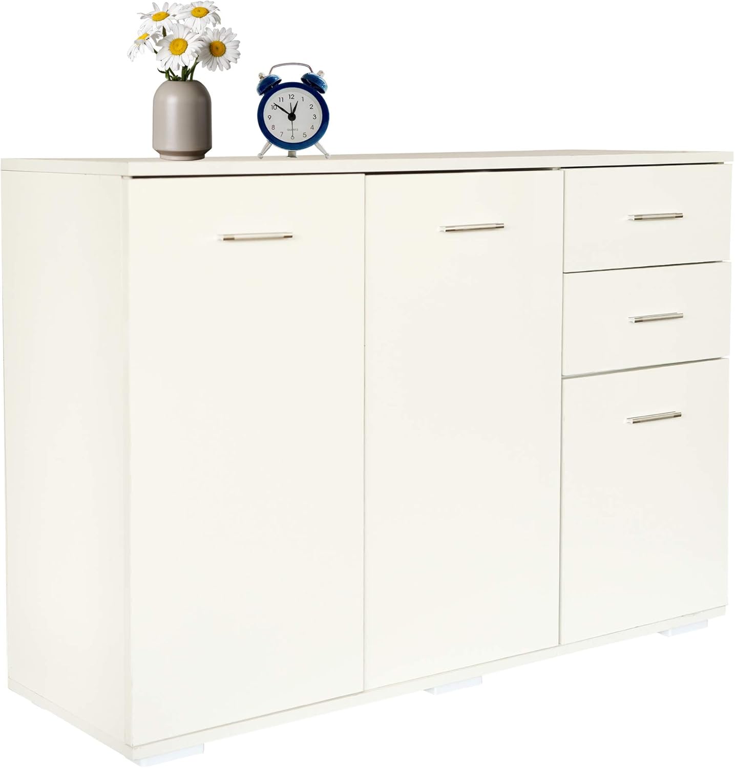 YJGET Mobile File Cabinet with 3 Drawers,Office Cabinet with Lock & Wheels for Storage A4,Letter,File Folders,Wood Storage Filing Cabinet for Home Office,White