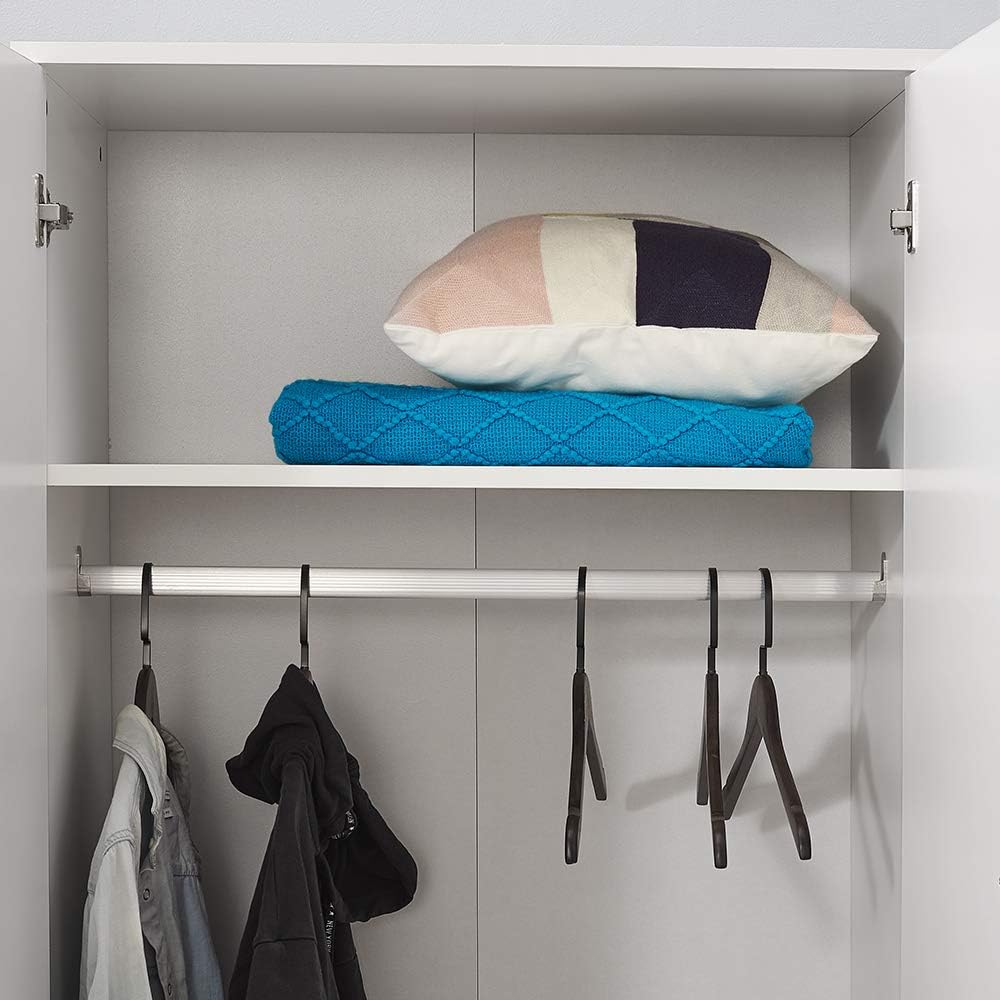 Wooden 3 Doors Wardrobes with Hanging Rail and Storage Shelves Modern Large Clothes Cupboards Unit for Bedroom Furniture