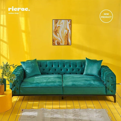 RicRac Zan Wood Renoda Sofa Bed, 230 cm x 90 cm Size, Koy Petrol