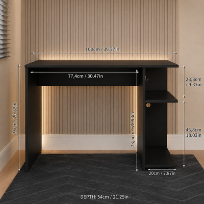 Compact Gaming Computer Desk with 2 Shelves
