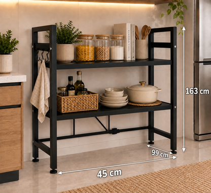 Tier Microwave Oven Rack with 3 Hooks