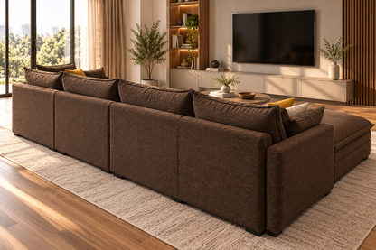 Modern Spacious Sectional Sofa with Ottoman