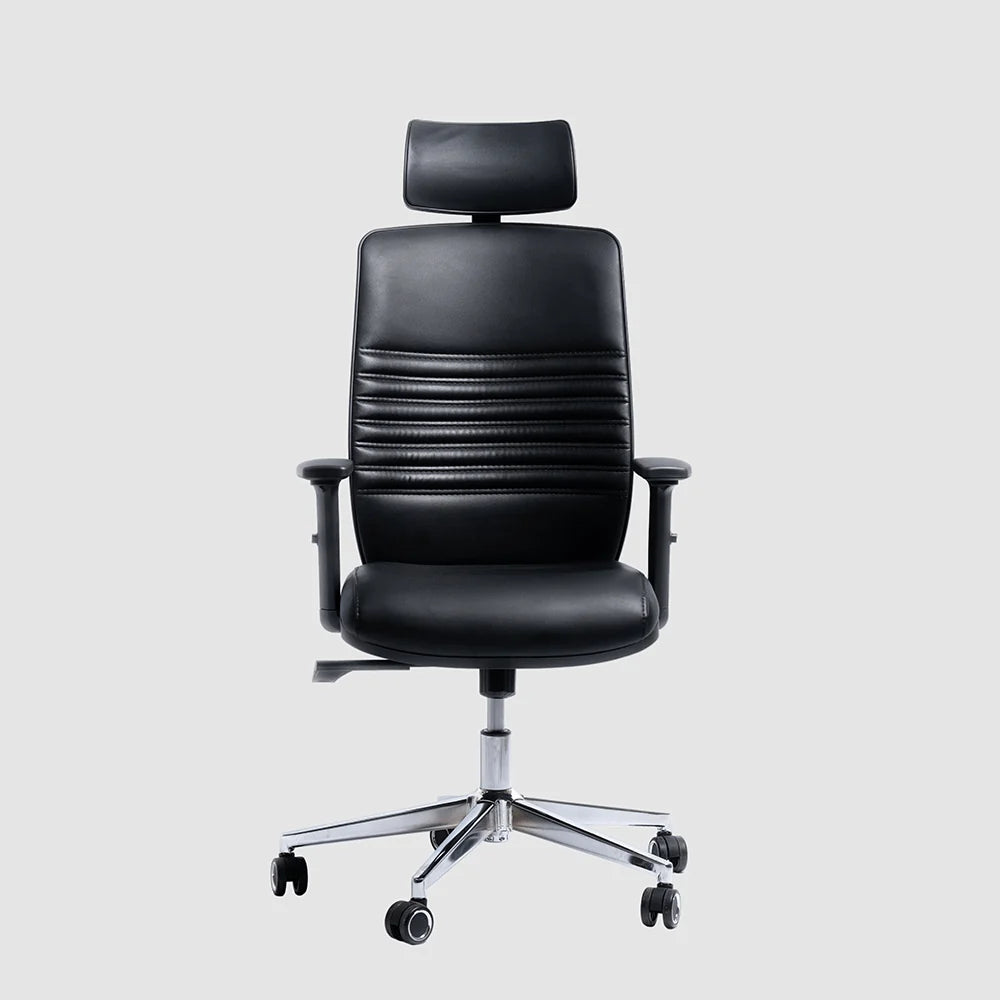 Modern Executive Office Chair with High Back, Headrest & Adjustable Arms
