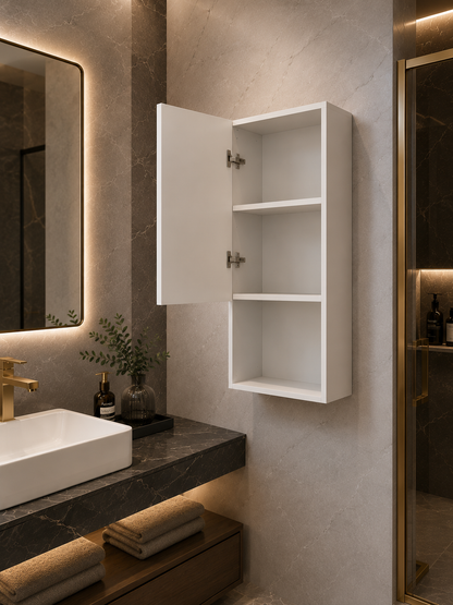 Bathroom wall Storage Unit, White