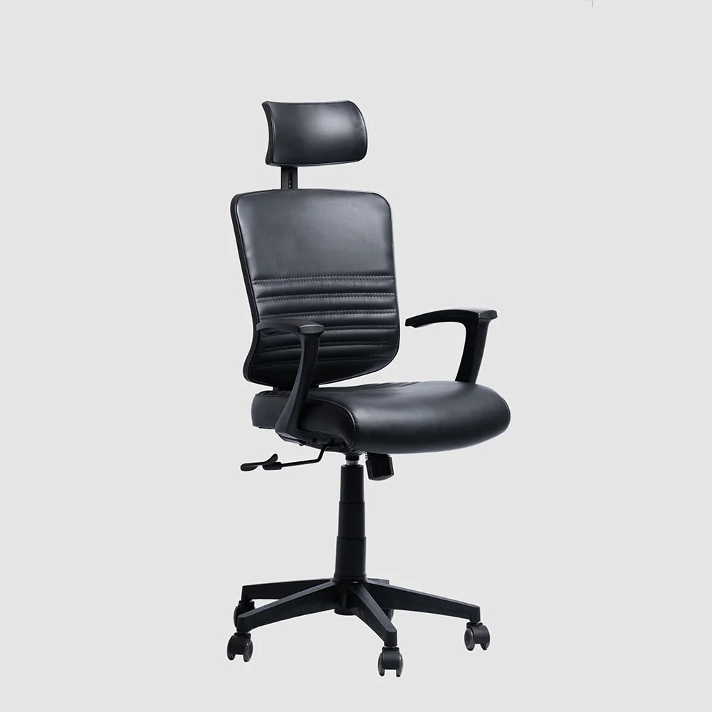 Modern Executive Office Chair with Headrest & Adjustable Armrests