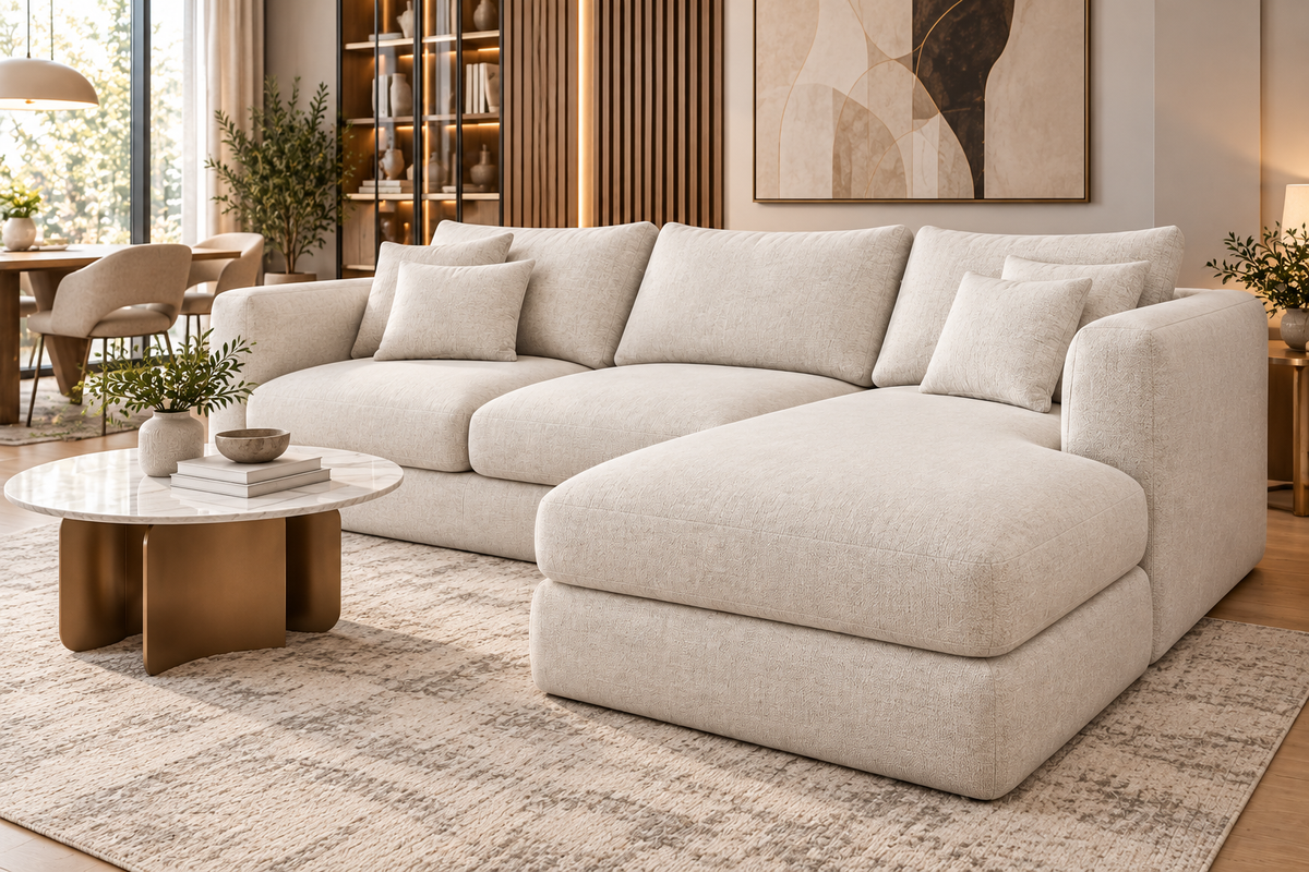 Modern L-Shaped Sectional Sofa with Chaise