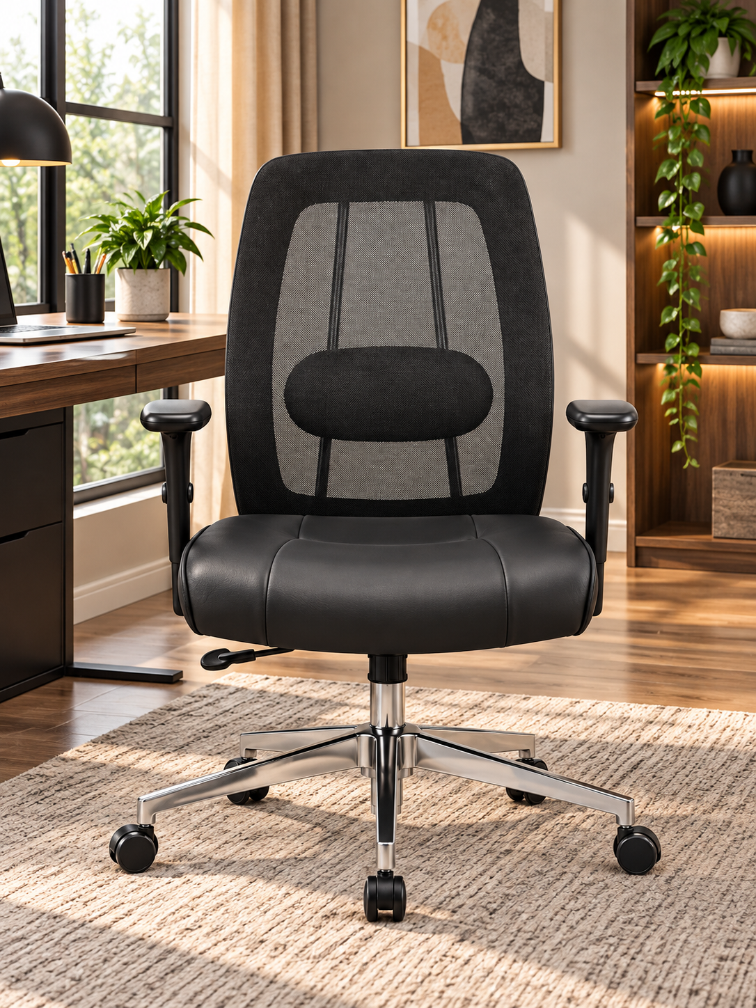 Ergonomic High-Back Mesh Office Chair with Lumbar Support & Adjustable Height