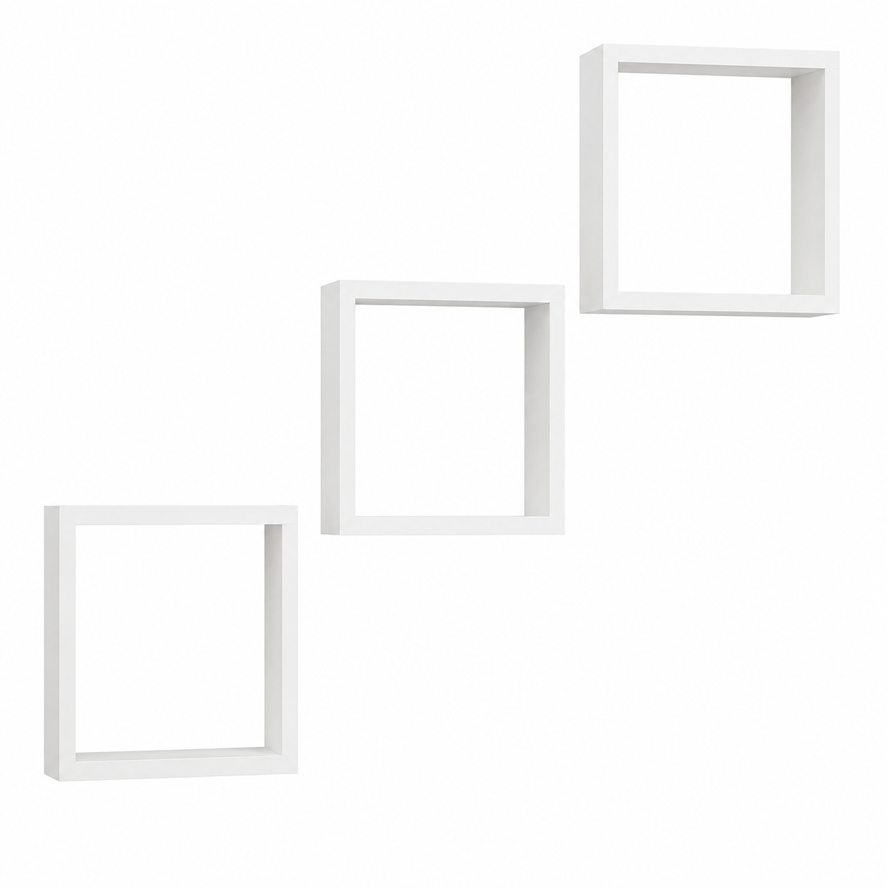 Wandregal Square Wall Shelf 3-Pieces Set, White