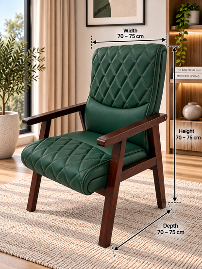 Modern Quilted Leather Accent Armchair