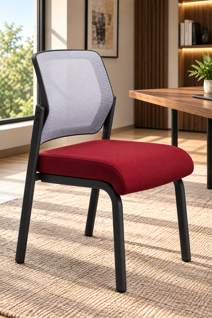 Modern Mesh Visitor Chair with Padded Seat