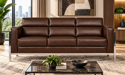 Contemporary Padded Sofa and Lounge Chair Set