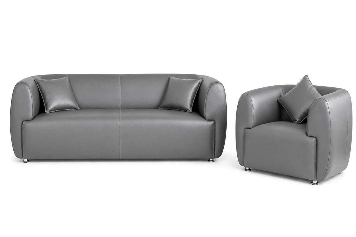 Contemporary Curved Sofa & Accent Chair Set