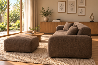 Modern 3-Seater Sofa with Matching Ottoman