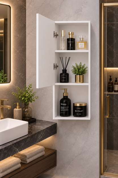 Bathroom wall Storage Unit, White