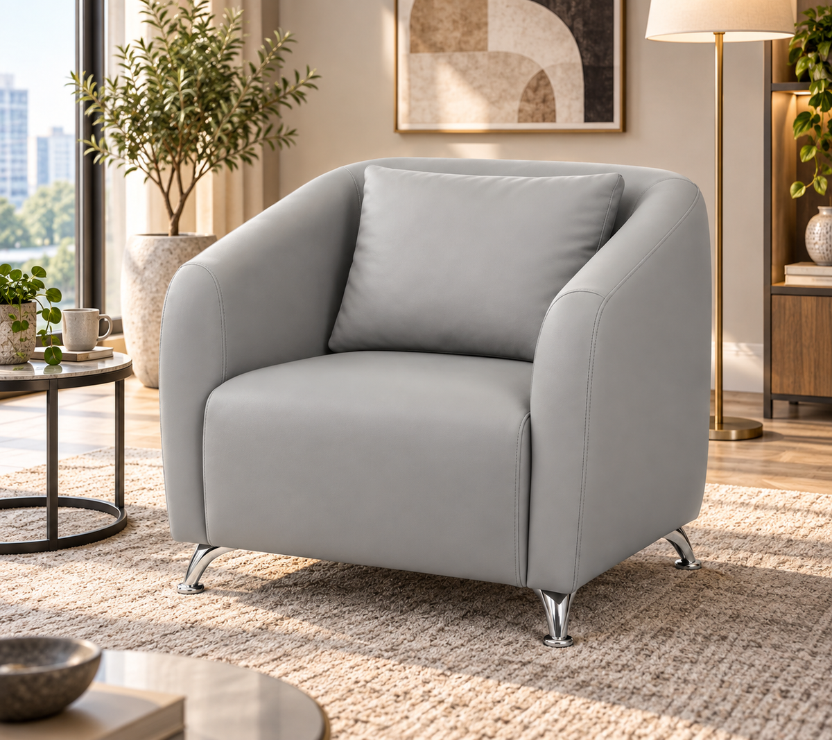 Contemporary Armchair with Cushion