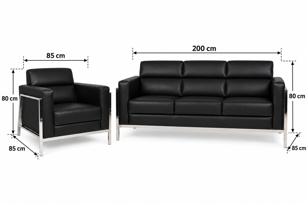 Contemporary Padded Sofa and Lounge Chair Set