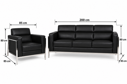 Contemporary Padded Sofa and Lounge Chair Set