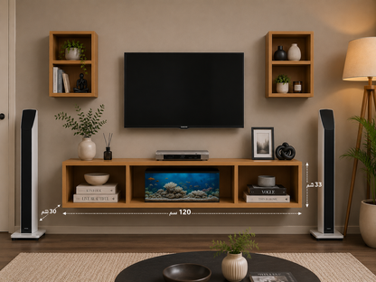 Multi TV Unit - Beige, Size 30 x 120 x 33