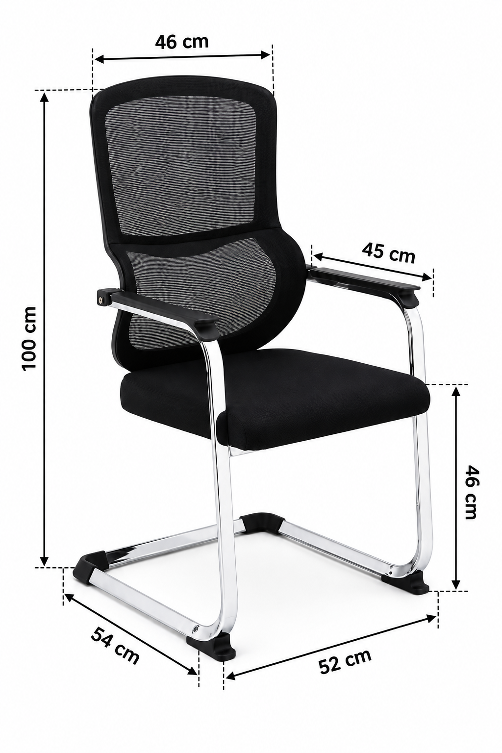 Modern Black Mesh Office Visitor Chair