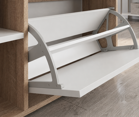Vicco Orlando Shoe Tidy, White/Sonoma, 80 x 90 cm