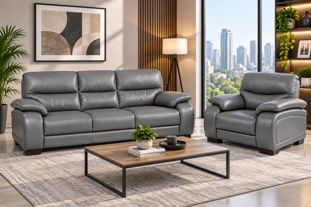 Modern 3-Seater Sofa & Armchair Set