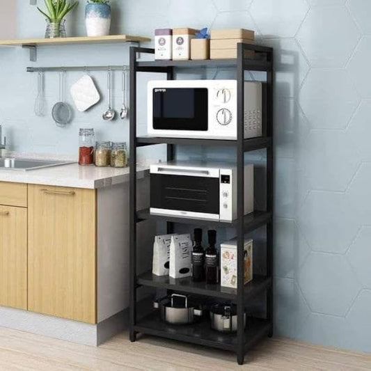 Generic 5-Shelf Industrial Wall-Mounted Rectangular Kitchen Storage Shelf