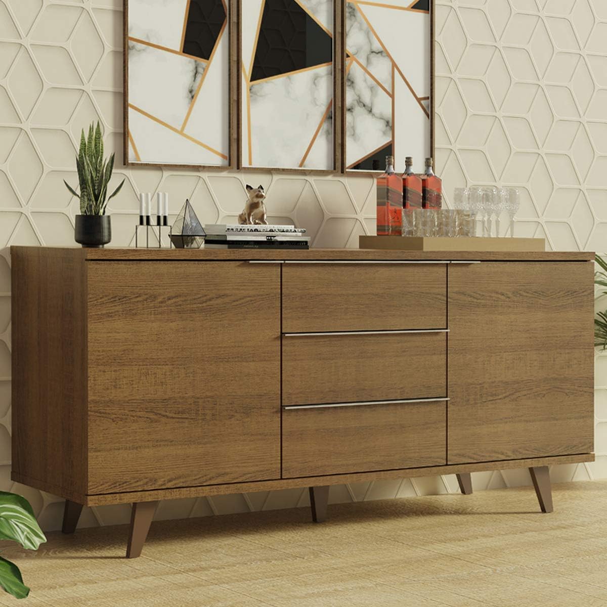 Madesa 3 Drawer & 2 Door Sideboard Buffet with Feet