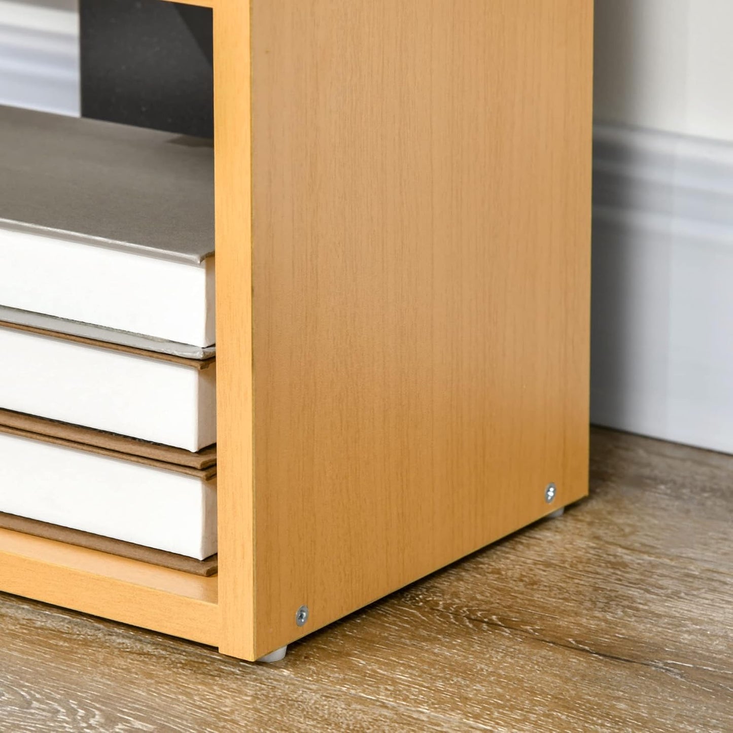 HOMCOM 6-Tier Bookshelf, Modern Bookcase with 11 Open Shelves, Freestanding Decorative Storage Shelving for Home Office and Study, Natural