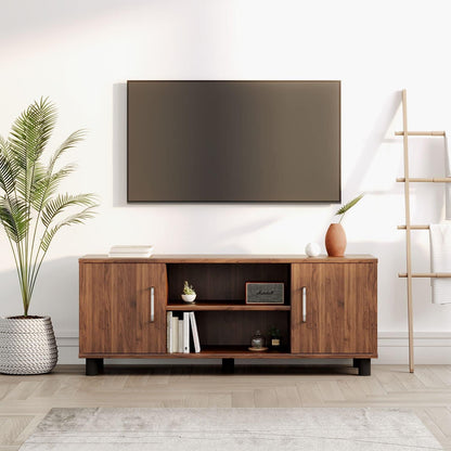 Wakefit TV Unit | 1 Year Warranty | TV Stand Table, TV Unit for Living Room, TV Cabinet, Cabinet Engineered Wood Cabinet with 2 Door & Open Shelf Storage Upto 42'' (Fortnite, Brown)