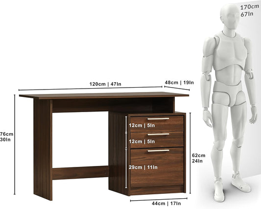 DeckUp Turrano Engineered Wood Study Table and Office Desk (Walnut, Matte Finish)