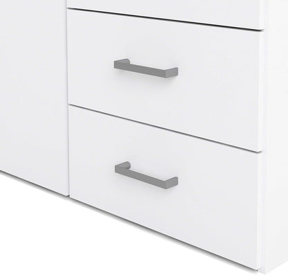 Furniture To Go | Space, Wood, White, Wardrobe with 2 Doors + 3 Drawers