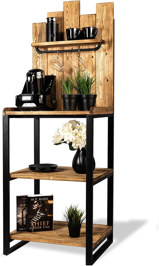 FurniFlex Corner Coffee Table, Black