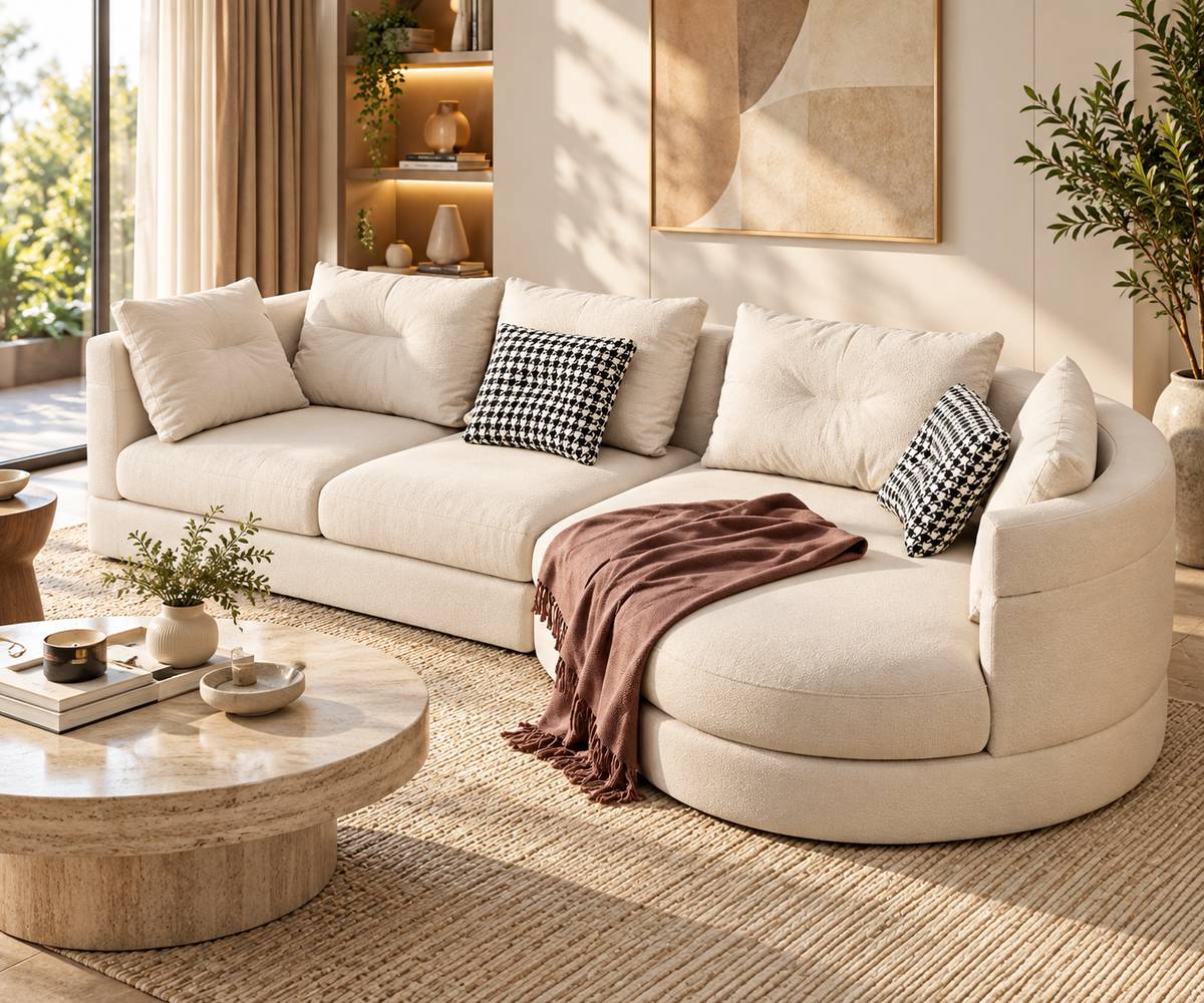 Modern Curved Sectional Sofa